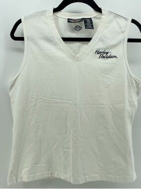 Harley Davidson Womens Tank Top White V-Neck XL